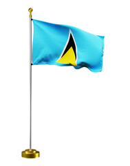 saint lucia flag wave on transparent or PNG background. digital illustration for national activity or social media content.