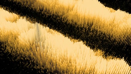 Cyber particles move in stream of waves. Design. Moving lines of cyber waves on surface. Cyber surface texture with waves