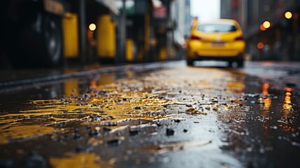 Horizontal View Asphalt Road Wet Surface, Wallpaper Pictures, Background Hd 