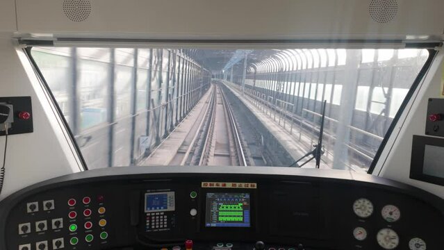 Unmanned trains running on track