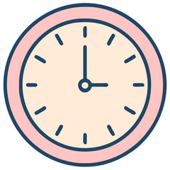 Clock icon in flat style, Vector illustration