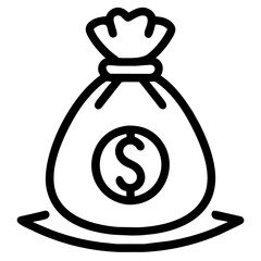 money bag illustration wealth icon