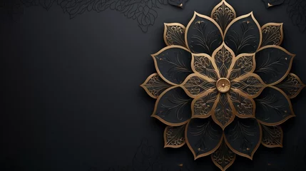 Fotobehang Luxury mandala with golden arabesque pattern Arabic Islamic east style. Ramadan Style Decorative mandala © Malik