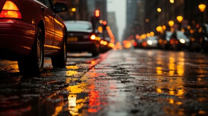 Flooding City After Rain Car Drives, Wallpaper Pictures, Background Hd 