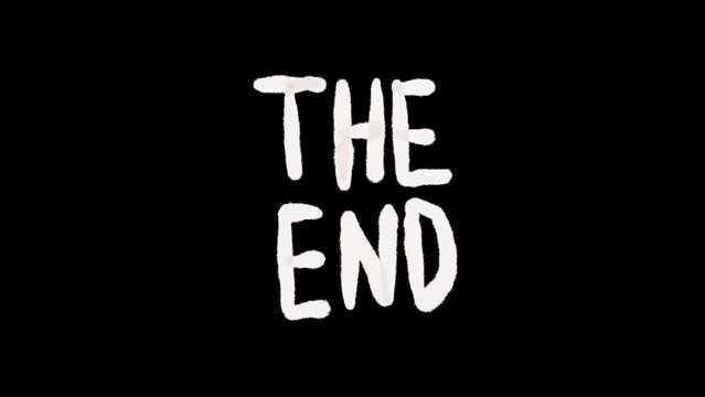 the end word, hand drawn lettering animation for ending video