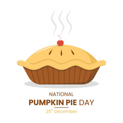 Pie cartoon vector illustration suitable for national pumpkin pie day