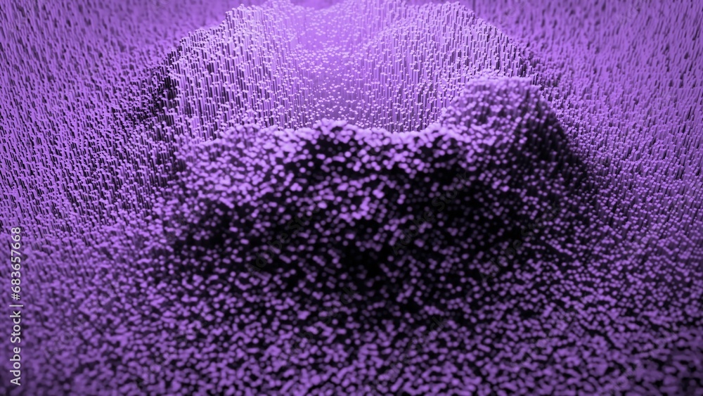 Aufkleber moving circular ripples of sand texture. design. 3d background with moving pulsations on surface of 