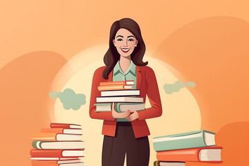 Teacher woman design for teacher's day concept with Generative AI.