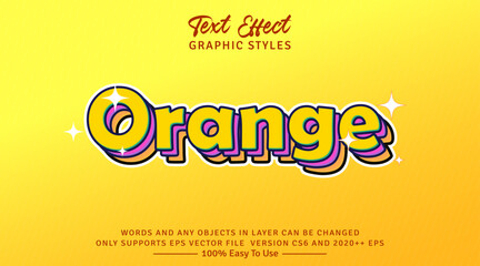 Orange 3d Text Style Effect