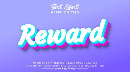 Reward 3d Text Style Effect