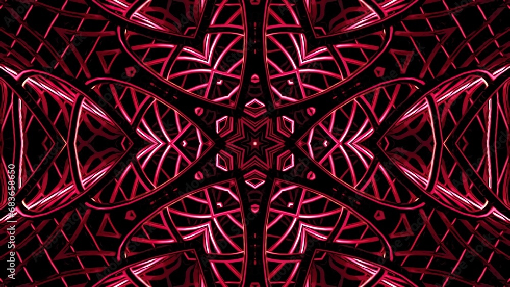 Poster mandala vibrates with lines. design. vibrating animation of moving mandala of lines. pulsations and 