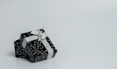 Black Gift Box isolated on white background.
