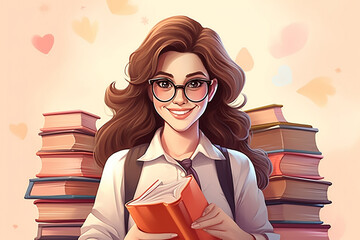 Teacher woman design for teacher's day concept with Generative AI.