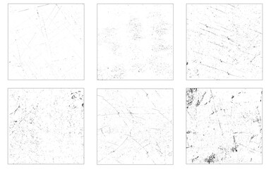 Grunge textures. Distress textures set. Vector template.