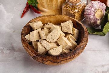 Vegan cuisine - organic tofu cheese