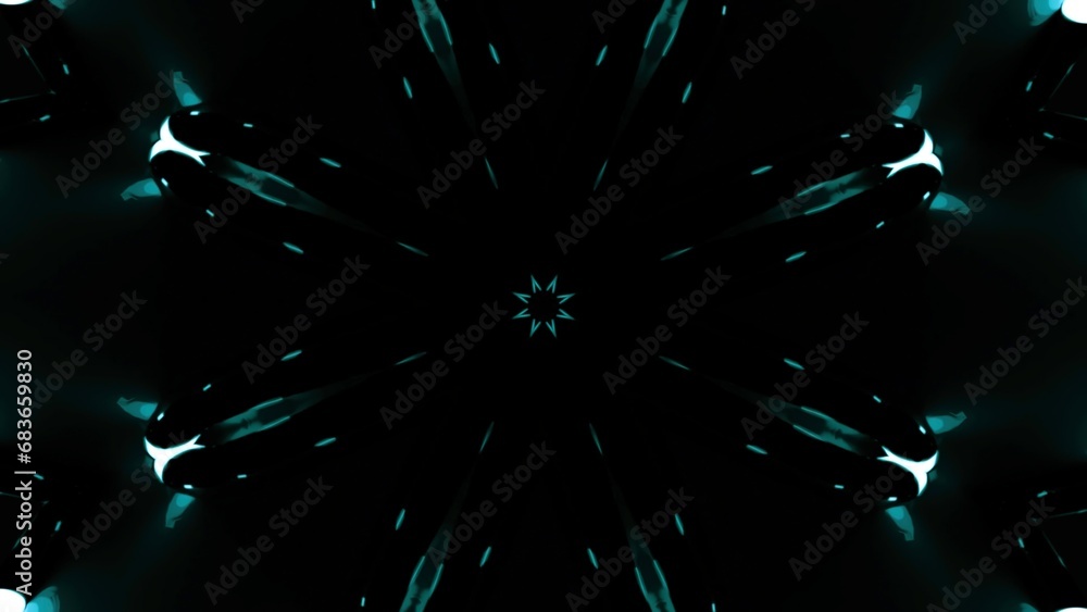 Poster abstract floral pattern with pulsating flashes. design. pulsating hypnotic pattern with bright flash
