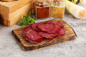 Smoked beef meat - Pastrami slices