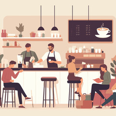 People work and meeting in cofee shop