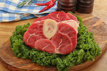 Raw ossobuco beef meat for cooking