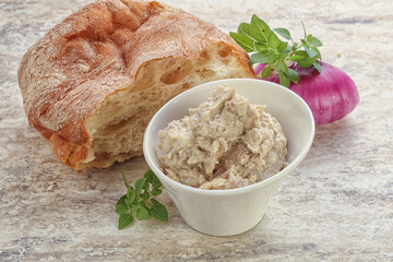 Jewish traditional cuisine herring mousse Forsmak
