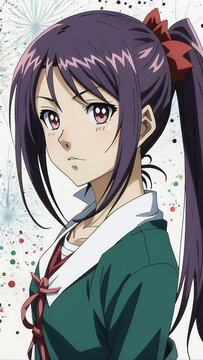 anime girl with dark hair
