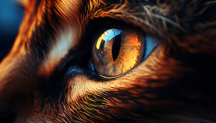 Recreation of a cat eye staring - obrazy, fototapety, plakaty