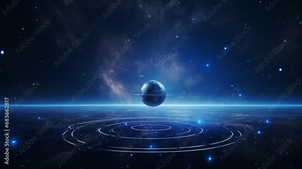 Canvas Prints earth and light in space,created with generative ai tecnology.
