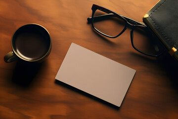 Minimalist branding / business card mockup on a classic background