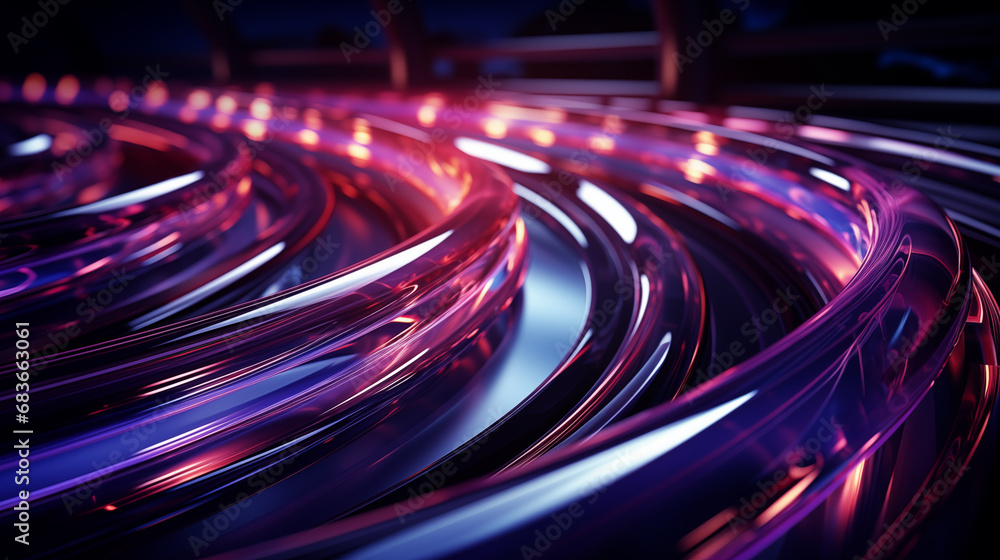 Poster fantasy color abstract curve graphics,created with generative ai tecnology.
