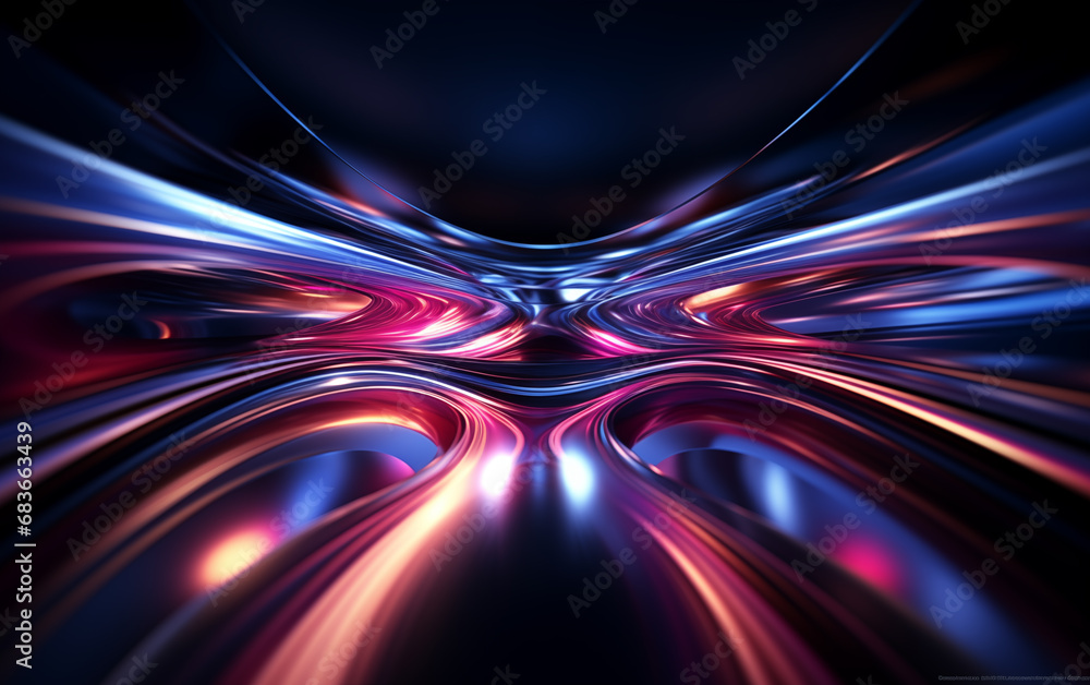 Poster fantasy color abstract symmetrical graphics,created with generative ai tecnology.