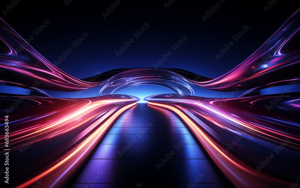 Wall mural fantasy color abstract symmetrical graphics,created with generative ai tecnology.