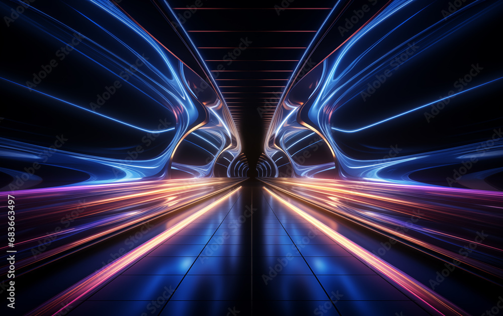 Wall mural fantasy color abstract symmetrical graphics,created with generative ai tecnology.
