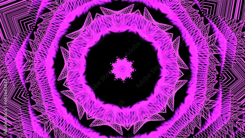 Poster circular cyber pattern with moving flashing lines. design. circular moving pattern with flashing str