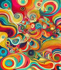 Fototapeta na wymiar Swirl psychedelic abstract background colorful swirl wallpaper