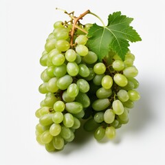 Shinemuscat Grapes Cut On White Background, Isolated On White Background, For Design And Printing