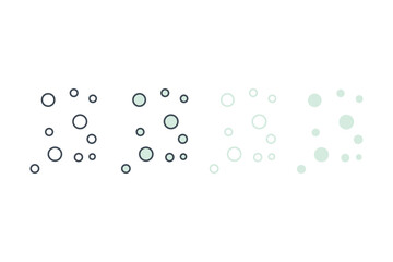 Fillers in the form of circles and balls in the form of bubbles for the underwater world. Design element for postcards