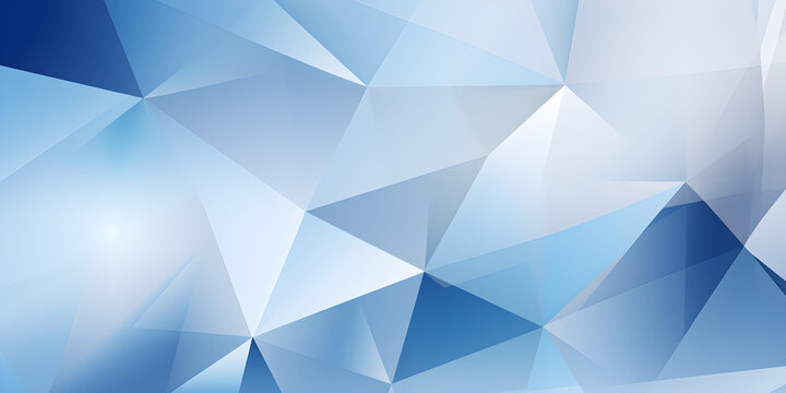 Abstract shapes white and blue background, geometric pattern of triangles - Architectural, financial, corporate and business brochure template