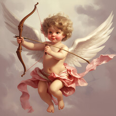 Small cupid is posing to the camera
Strasbourg - France - 5 August 2023 - Closeup of barbie doll posing in a fashion store showroom
