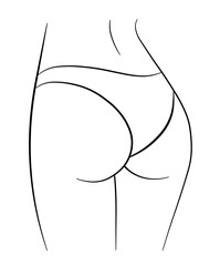 women's butt bikini simple drawing