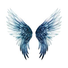 transparent angel wings In navy, gray, light blue, and white colors