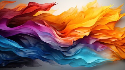 Obraz premium Colorful 3D brush Strokes Background Wallpaper