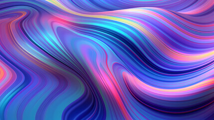 Obraz premium Holographic Neon Fluid Waves, colorful wallpaper, digital header, futuristic background, generative ai