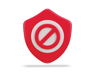 shield with security block user ban icon