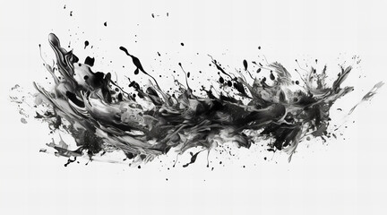 AI画像　墨飛び散り　墨素材　デザイン性