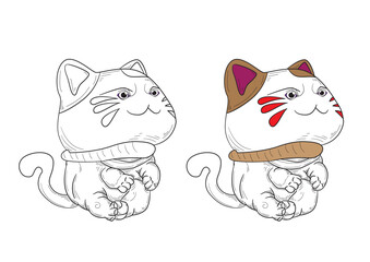 cute animal illustration for book drawing page