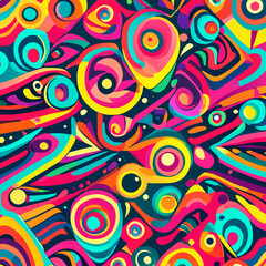Colorful mixed art psychedelic graffiti abstract background digital wallpaper asymmetric 