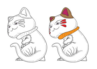 cute animal illustration for book drawing page