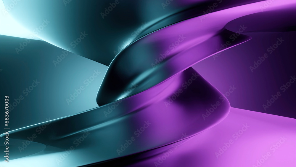 Poster abstract gradient effect of a metal twisted material. design. optical illusion of metallic moving fi