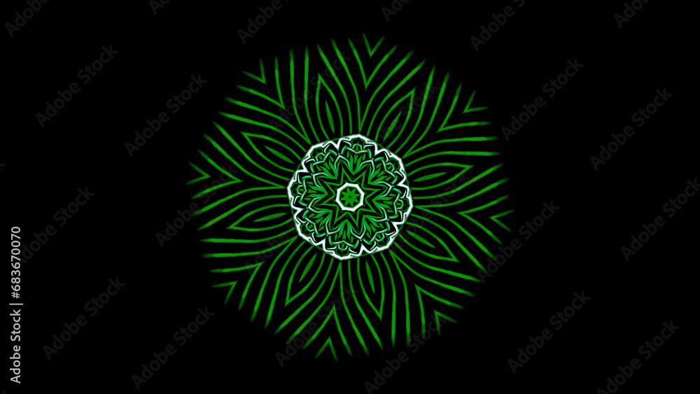 Poster abstract kaleidoscope background with transforming mandala elements. design. fractal animation with 