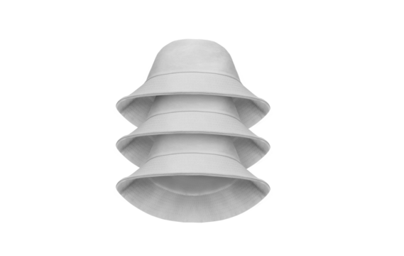 white bucket hat Three leaves isolated PNG transparent